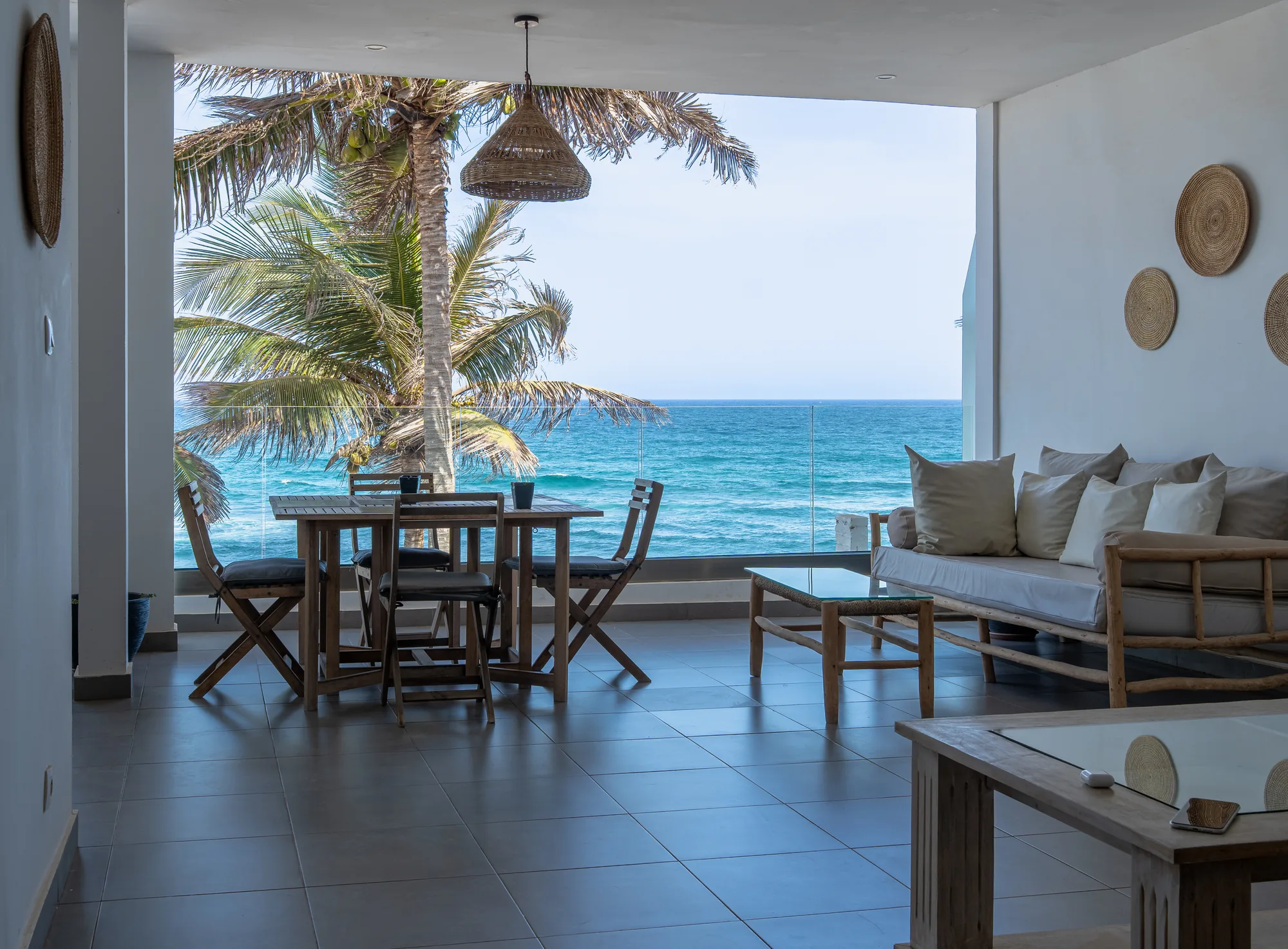 Terrasse face à l'océan, appartement Kaïa à Dakar